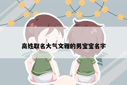 高姓取名大气文雅的男宝宝名字
